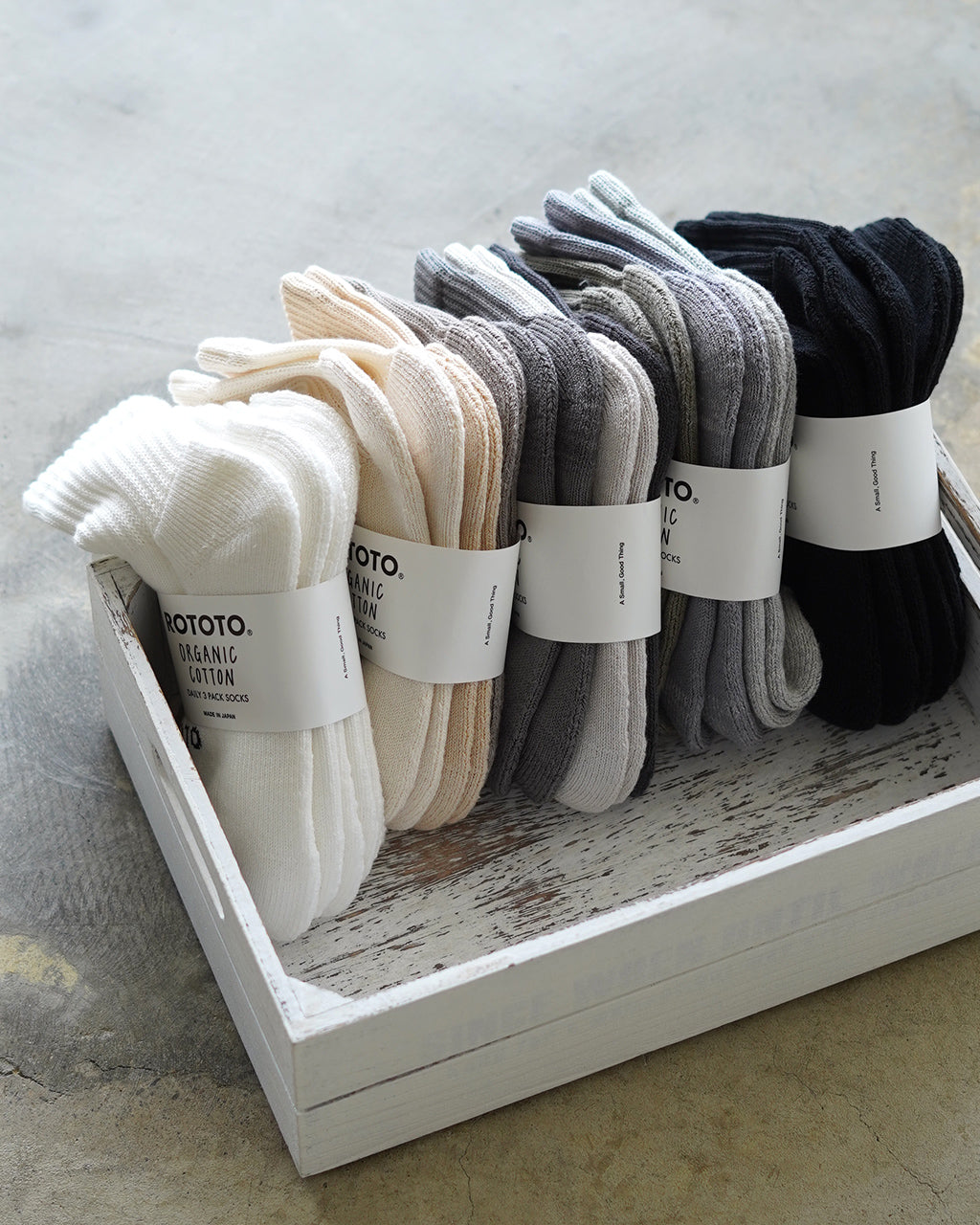 ROTOTO Organic Daily 3 Pack Mini Crew Socks ORGANIC DAILY 3 PACK MINI CREW SOCKS Socks R1522