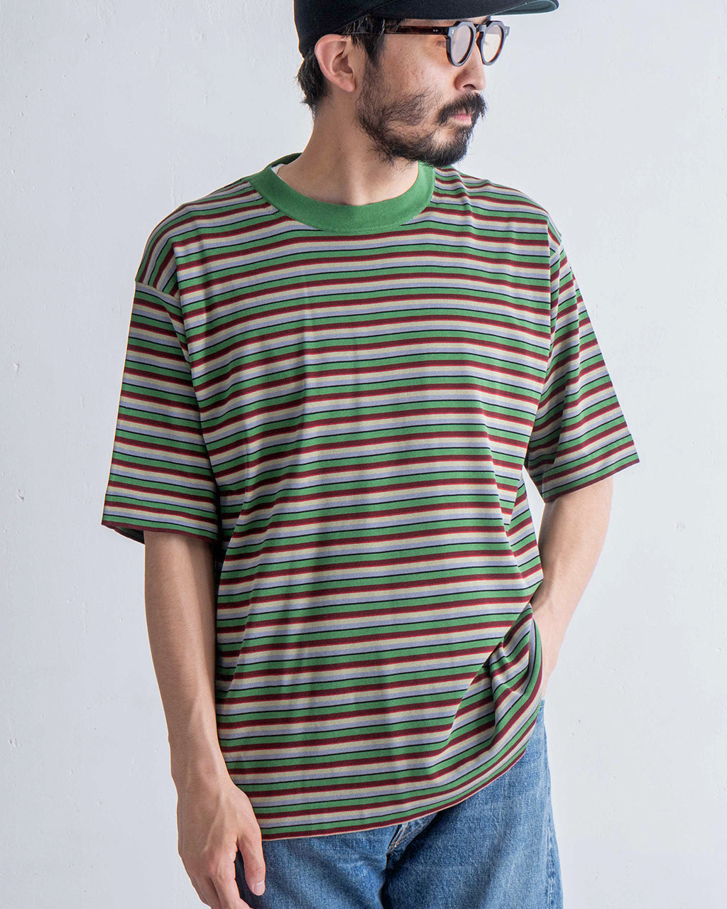 【アウトレット!20%OFF】半袖ニット Tシャツ CENTERE TEE クルーネック カットソー コットン ソリッド コットン 020012500