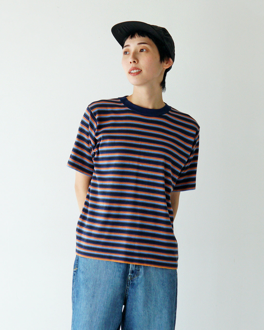【アウトレット!20%OFF】半袖ニット Tシャツ CENTERE TEE クルーネック カットソー コットン ソリッド コットン 020012500