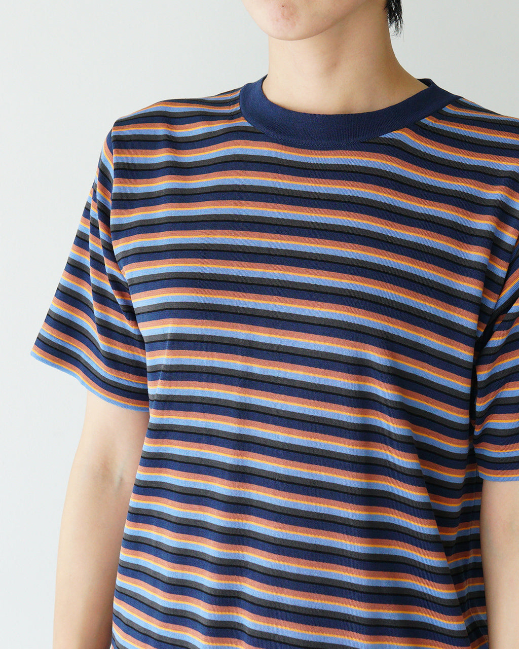 【アウトレット!20%OFF】半袖ニット Tシャツ CENTERE TEE クルーネック カットソー コットン ソリッド コットン 020012500