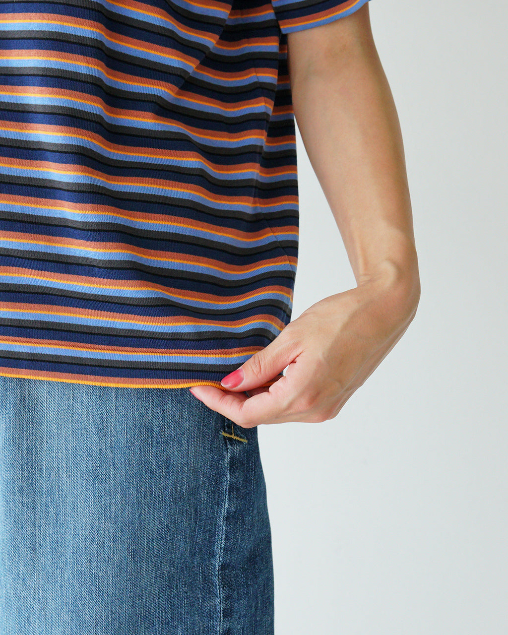 【アウトレット!20%OFF】半袖ニット Tシャツ CENTERE TEE クルーネック カットソー コットン ソリッド コットン 020012500
