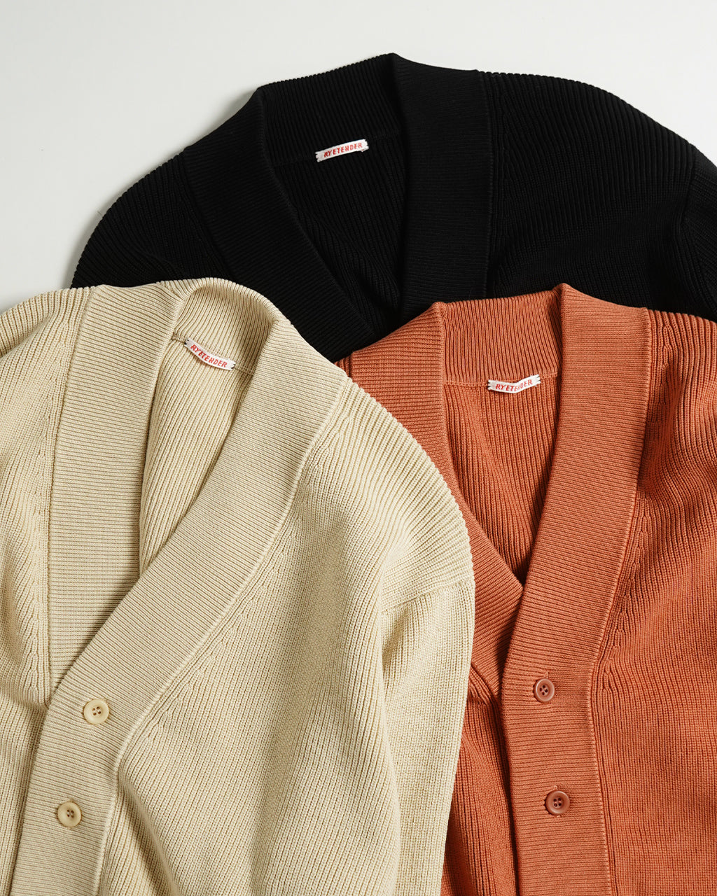 セーター Vネック カーディガン ALLEN CARDIGAN 片畦編み ニット 24FW-RT-008