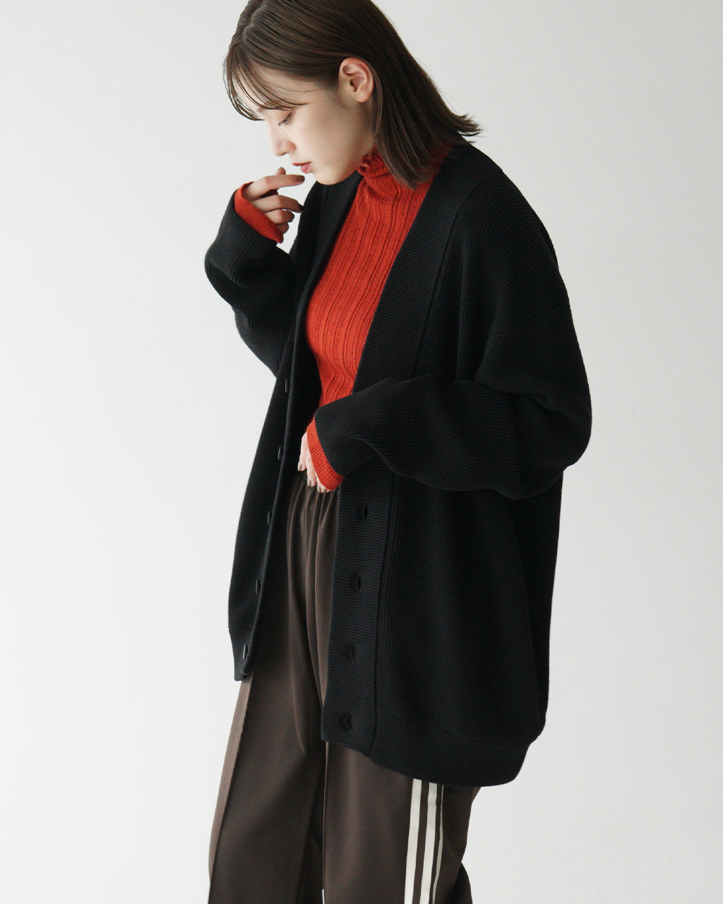 セーター Vネック カーディガン ALLEN CARDIGAN 片畦編み ニット 24FW-RT-008