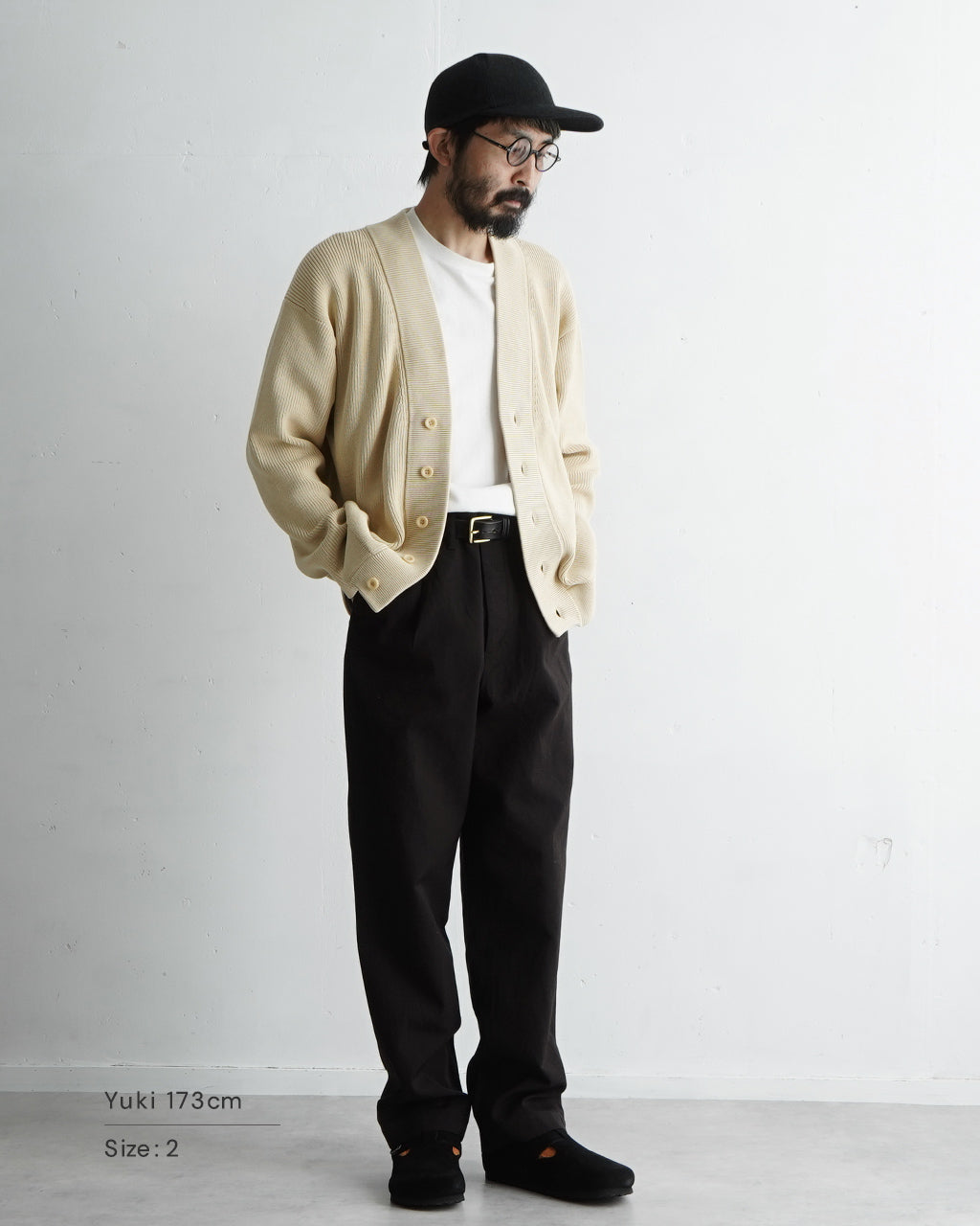 セーター Vネック カーディガン ALLEN CARDIGAN 片畦編み ニット 24FW-RT-008