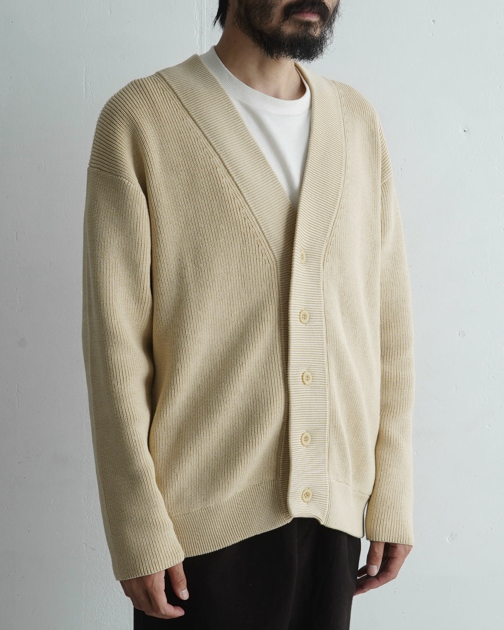 セーター Vネック カーディガン ALLEN CARDIGAN 片畦編み ニット 24FW-RT-008