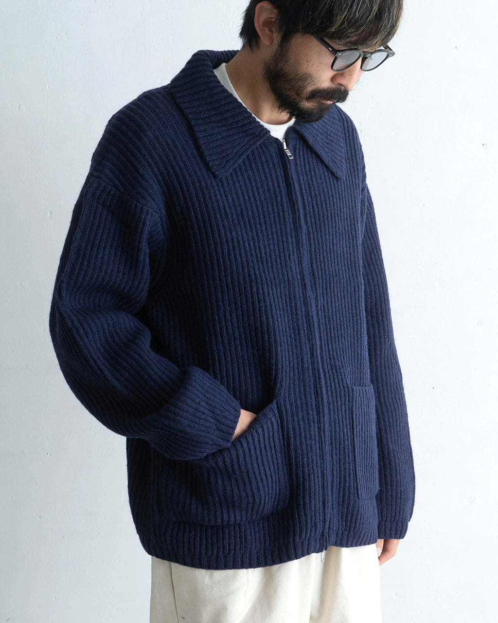 フルジップ ブルゾン JEROME JACKET ウール ニットジャケット 24FW-RT-022