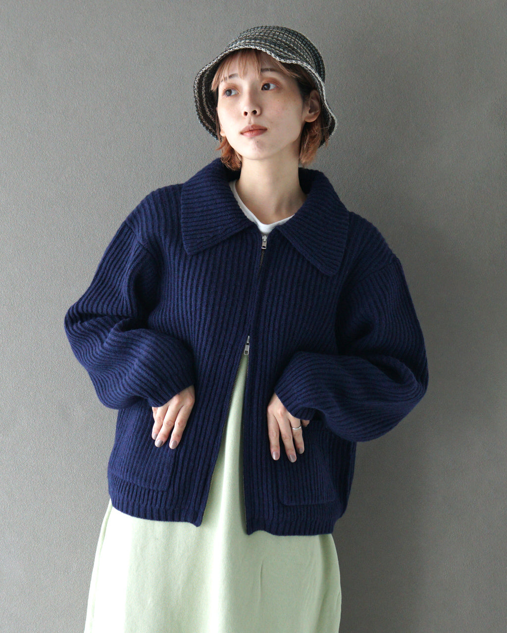 フルジップ ブルゾン JEROME JACKET ウール ニットジャケット 24FW-RT-022