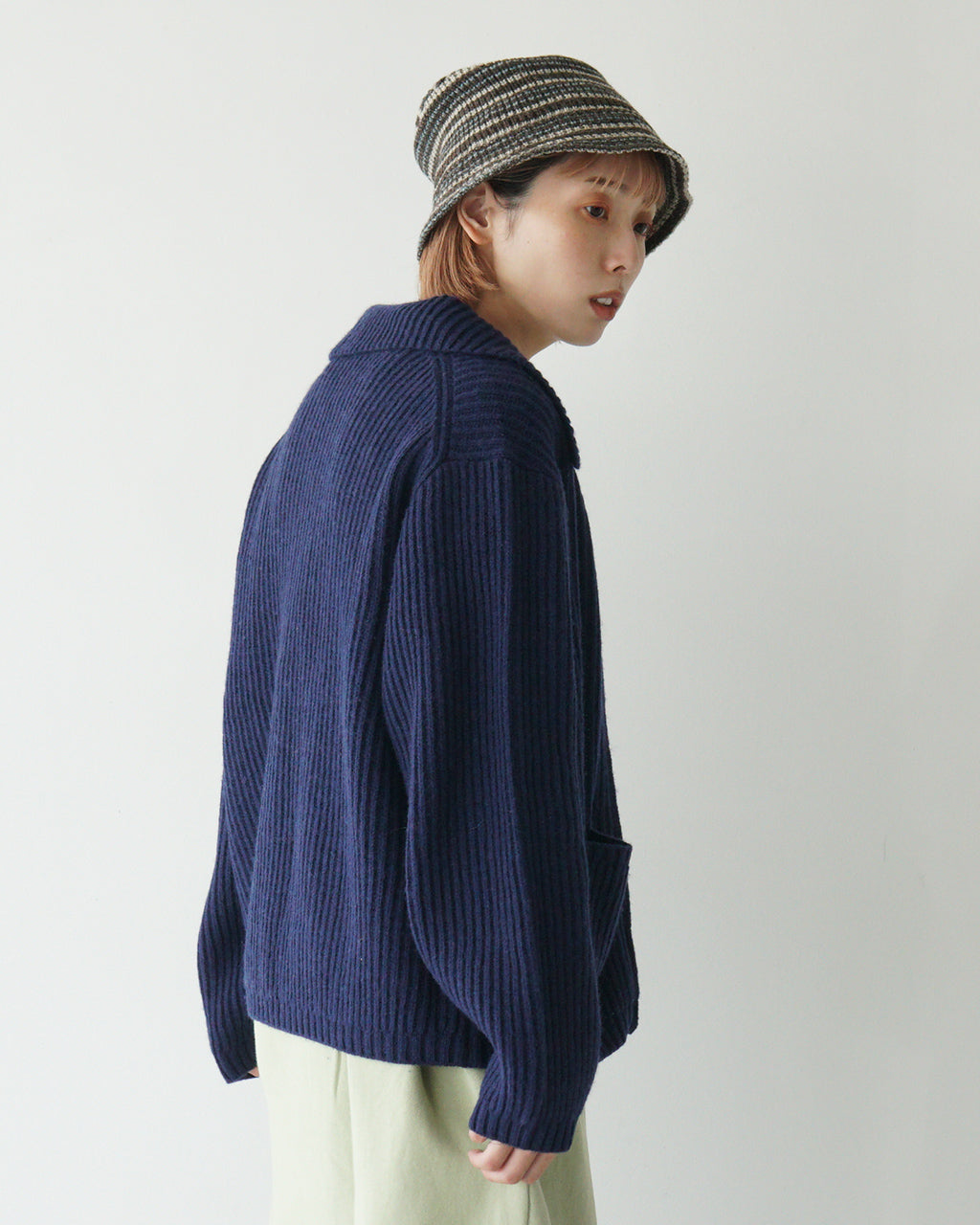 フルジップ ブルゾン JEROME JACKET ウール ニットジャケット 24FW-RT-022