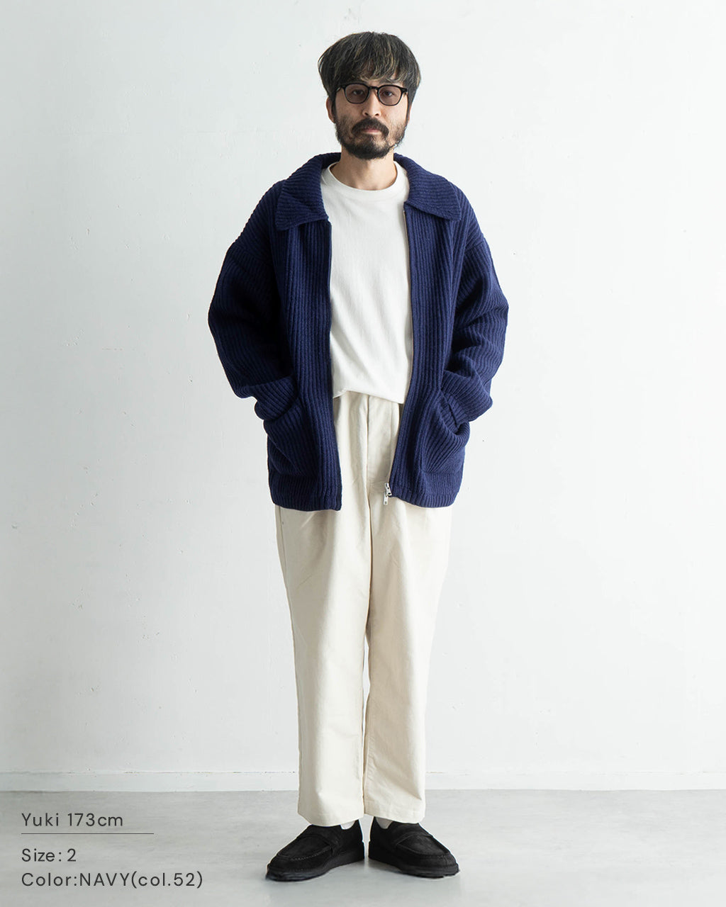 フルジップ ブルゾン JEROME JACKET ウール ニットジャケット 24FW-RT-022