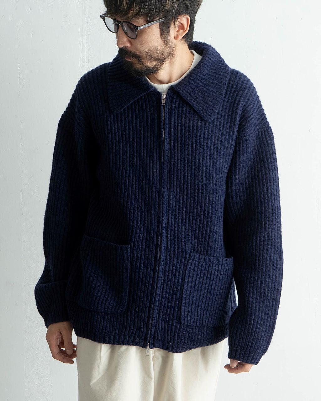 フルジップ ブルゾン JEROME JACKET ウール ニットジャケット 24FW-RT-022