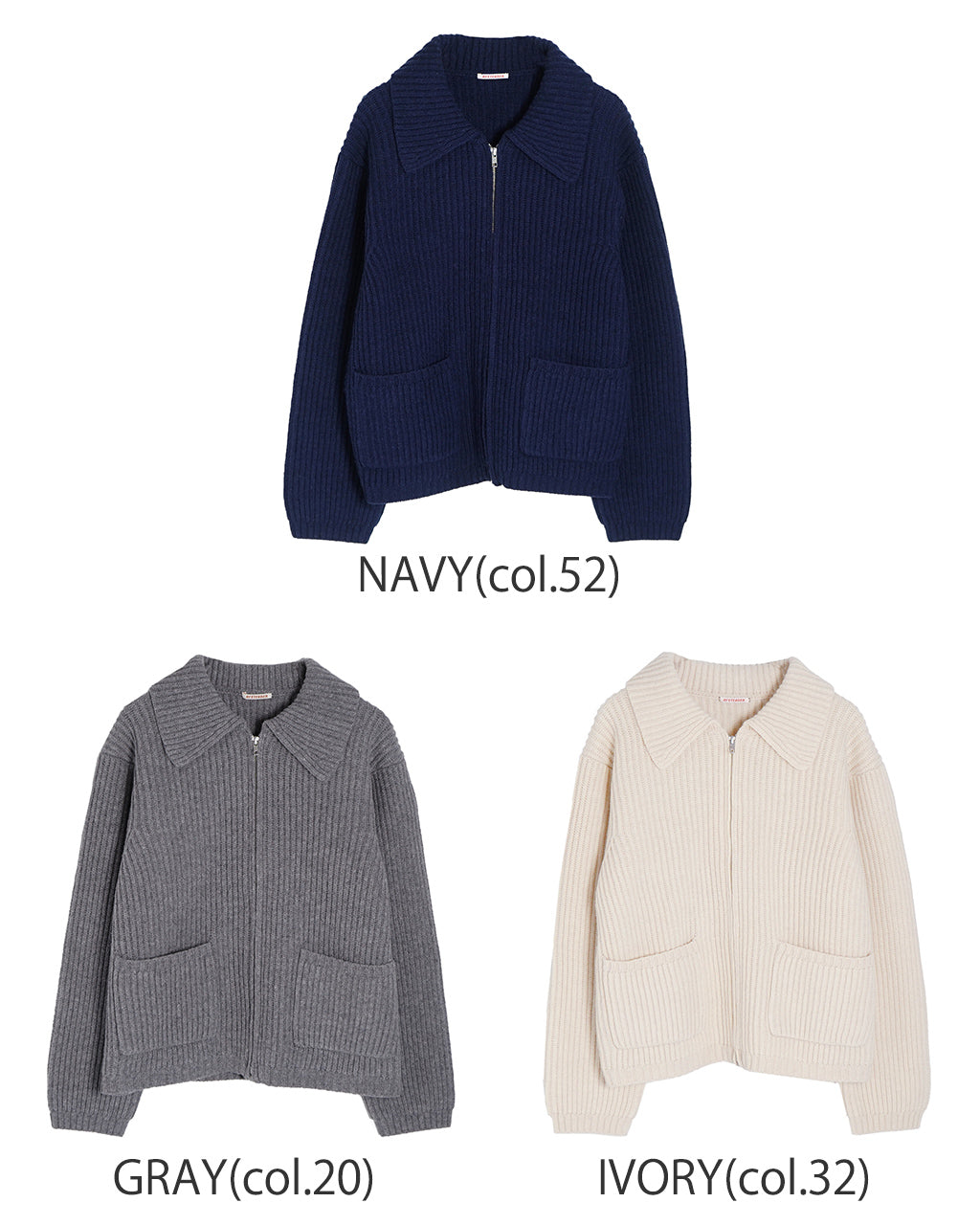 フルジップ ブルゾン JEROME JACKET ウール ニットジャケット 24FW-RT-022