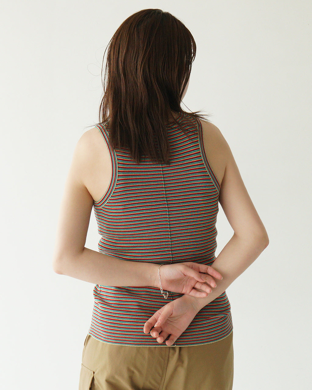 RYE TENDER ライテンダー イームズタンク ニット タンクトップ EAMES TANK ノースリーブ マルチ ストライプ ストレッチ 10092500