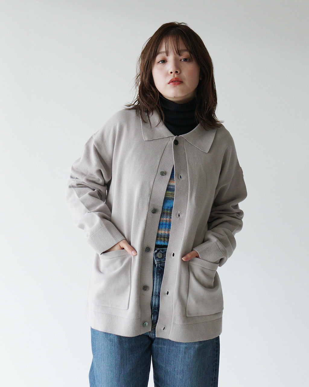 【アウトレット!50%OFF】RYETENDER 襟付き シャツ カーディガン KEAP SHIRTS CARDIGAN ニット セーター R23-01-01-010