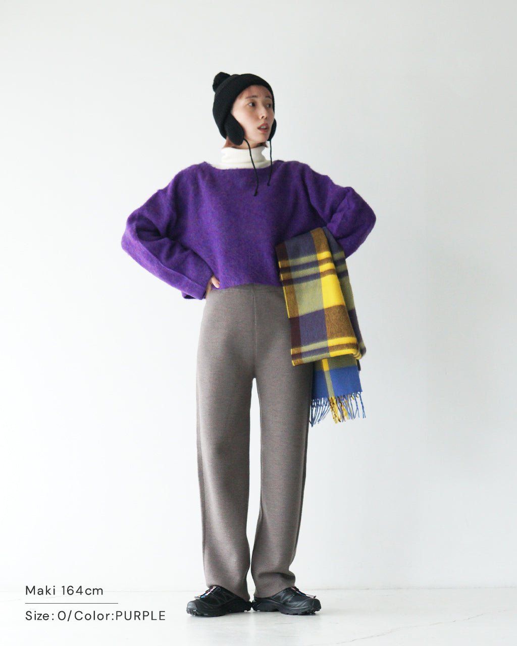 【아울렛! 50 % OFF】 RYETENDER 라이텐더 보트 넥 니트 스웨터 MILL TOP 밀톱 와이드 실루엣 쇼트 길이 R23-02-01-012
