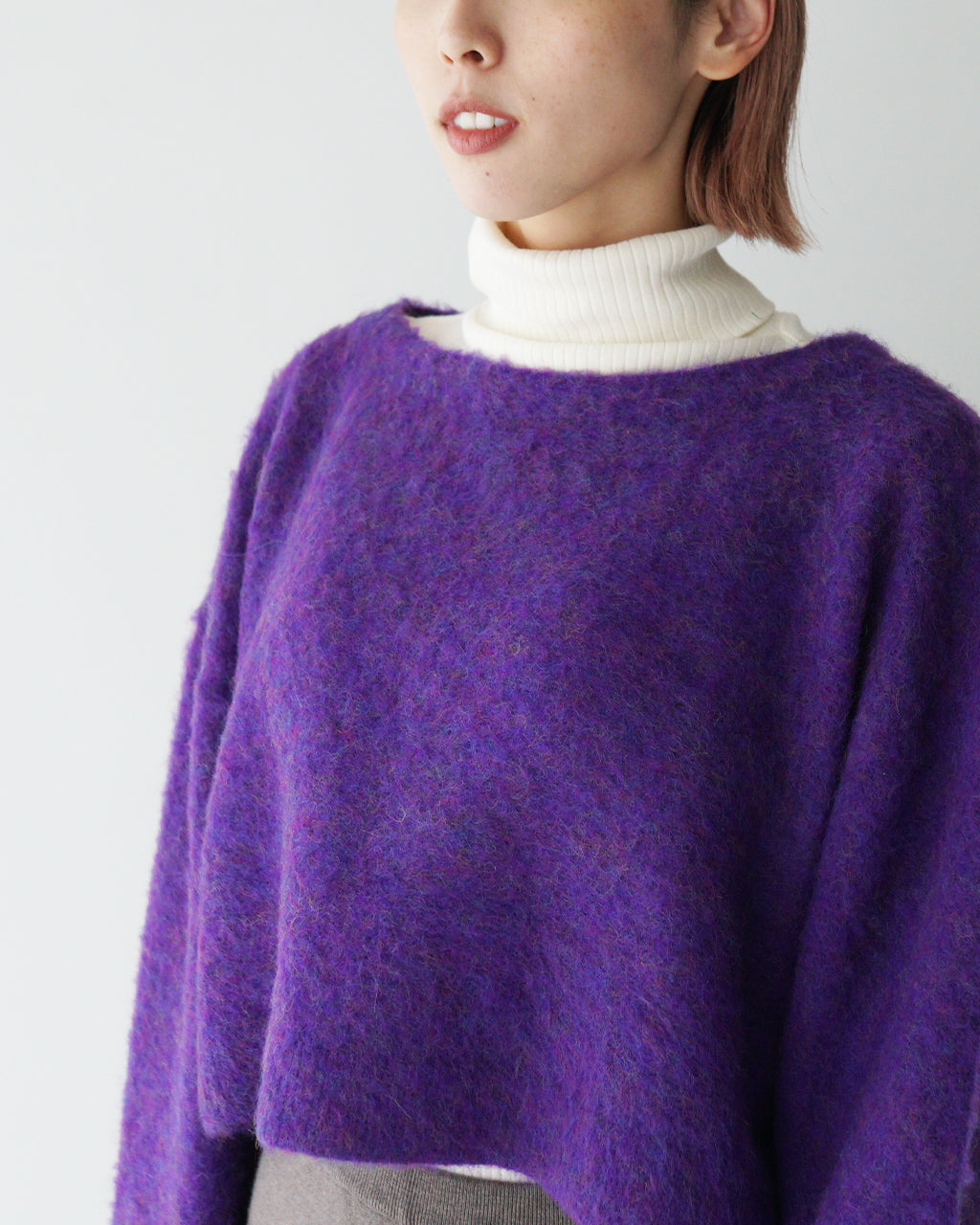 【아울렛! 50 % OFF】 RYETENDER 라이텐더 보트 넥 니트 스웨터 MILL TOP 밀톱 와이드 실루엣 쇼트 길이 R23-02-01-012