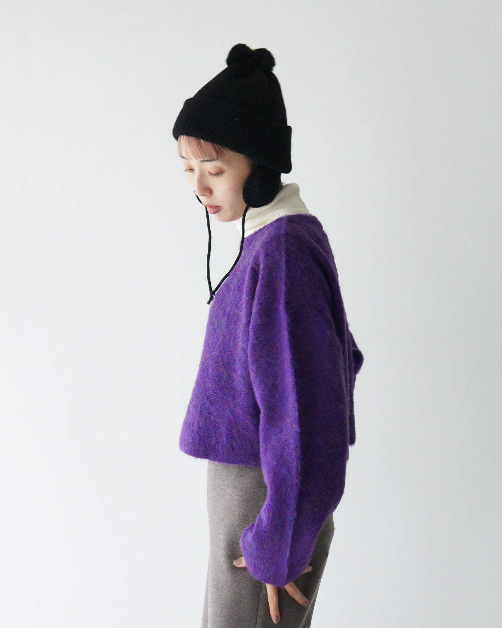 【아울렛! 50 % OFF】 RYETENDER 라이텐더 보트 넥 니트 스웨터 MILL TOP 밀톱 와이드 실루엣 쇼트 길이 R23-02-01-012