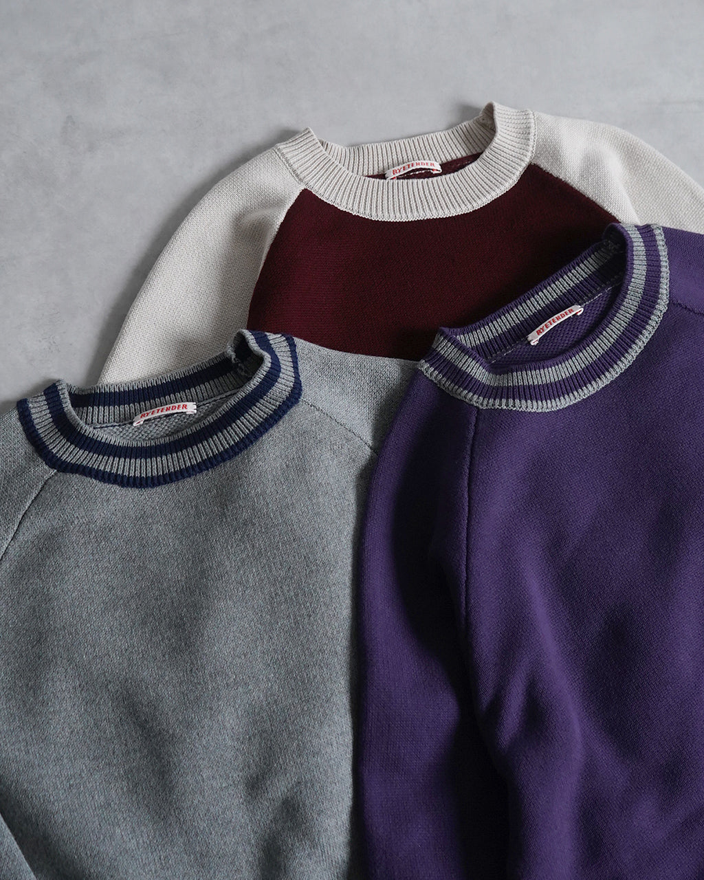 【アウトレット!50%OFF】RYETENDER ニット フルトン セーター FULTON SWEATER ラグランスリーブ プルオーバー 24FW-RT-006 R21-01-01-001 R22-01-01-004 R23-01-01-012