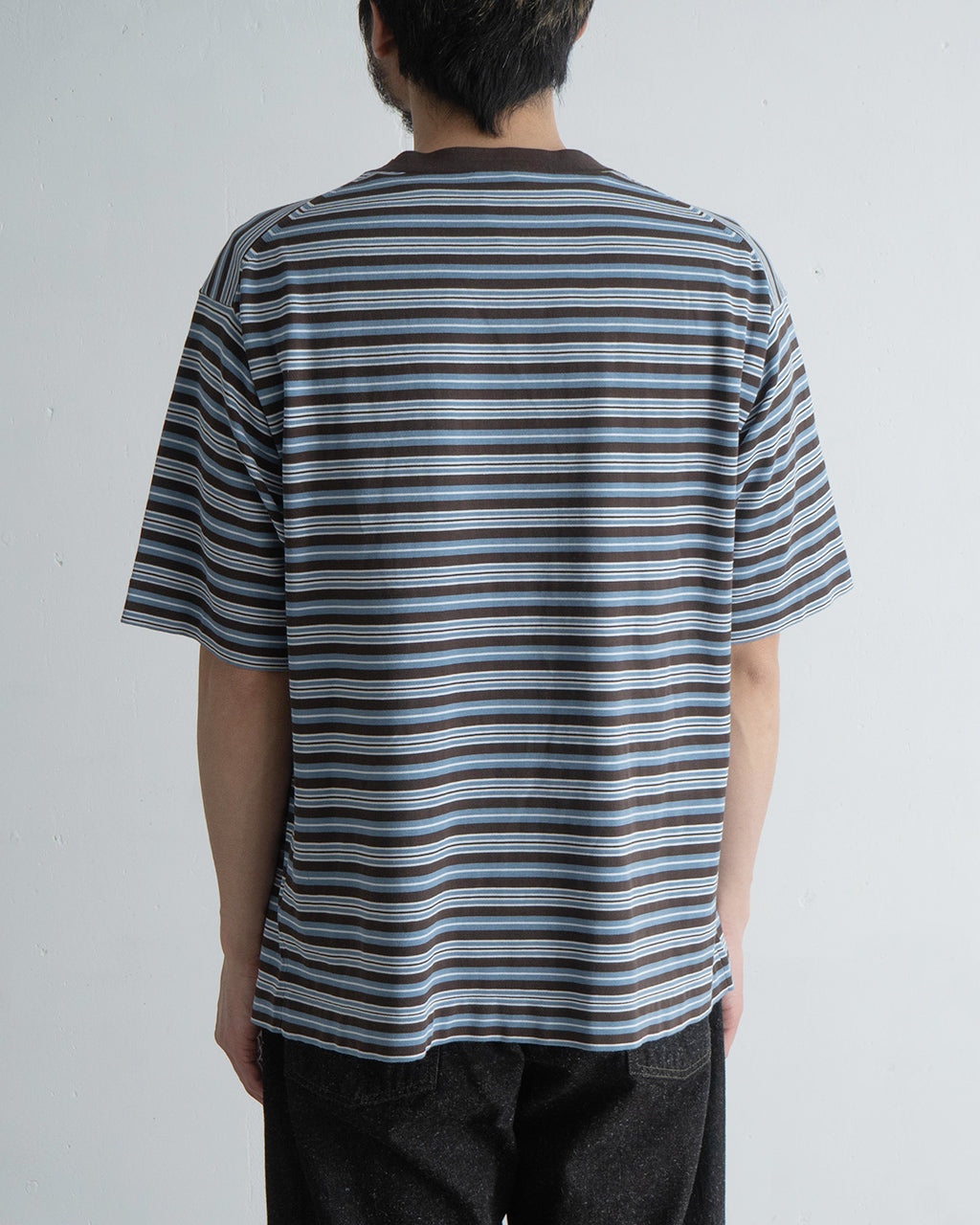 【アウトレット!20%OFF】【Crouka別注】半袖ニット Tシャツ CENTRE TEE クルーネック カットソー ソリッド ボーダー 010012500