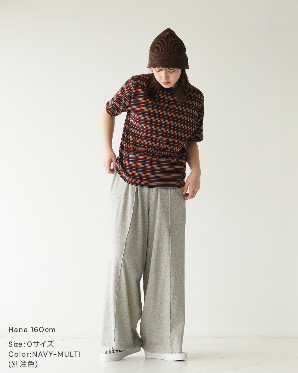 【アウトレット!20%OFF】【Crouka別注】半袖ニット Tシャツ CENTRE TEE クルーネック カットソー ソリッド ボーダー 010012500
