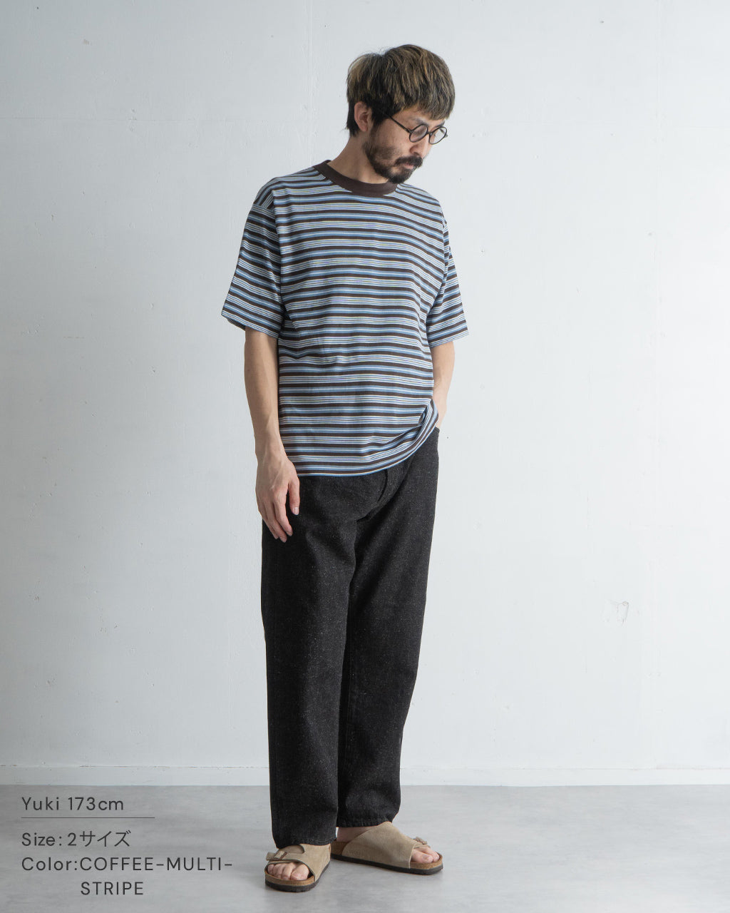 【アウトレット!20%OFF】【Crouka別注】半袖ニット Tシャツ CENTRE TEE クルーネック カットソー ソリッド ボーダー 010012500
