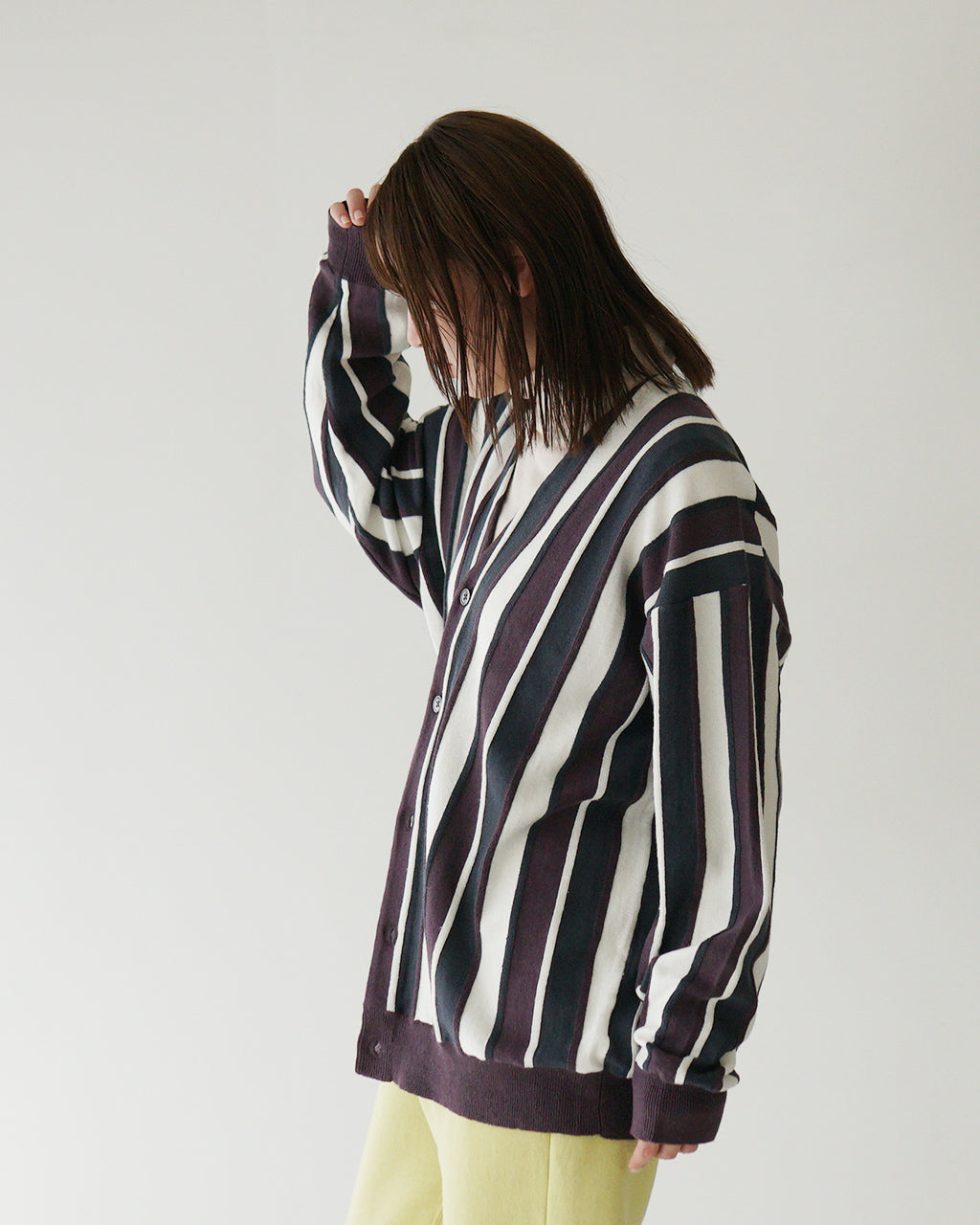 【アウトレット!50%OFF】RYETENDER カーディガン ストライプ リネン TAYLOR CARDIGAN R23-01-01-009