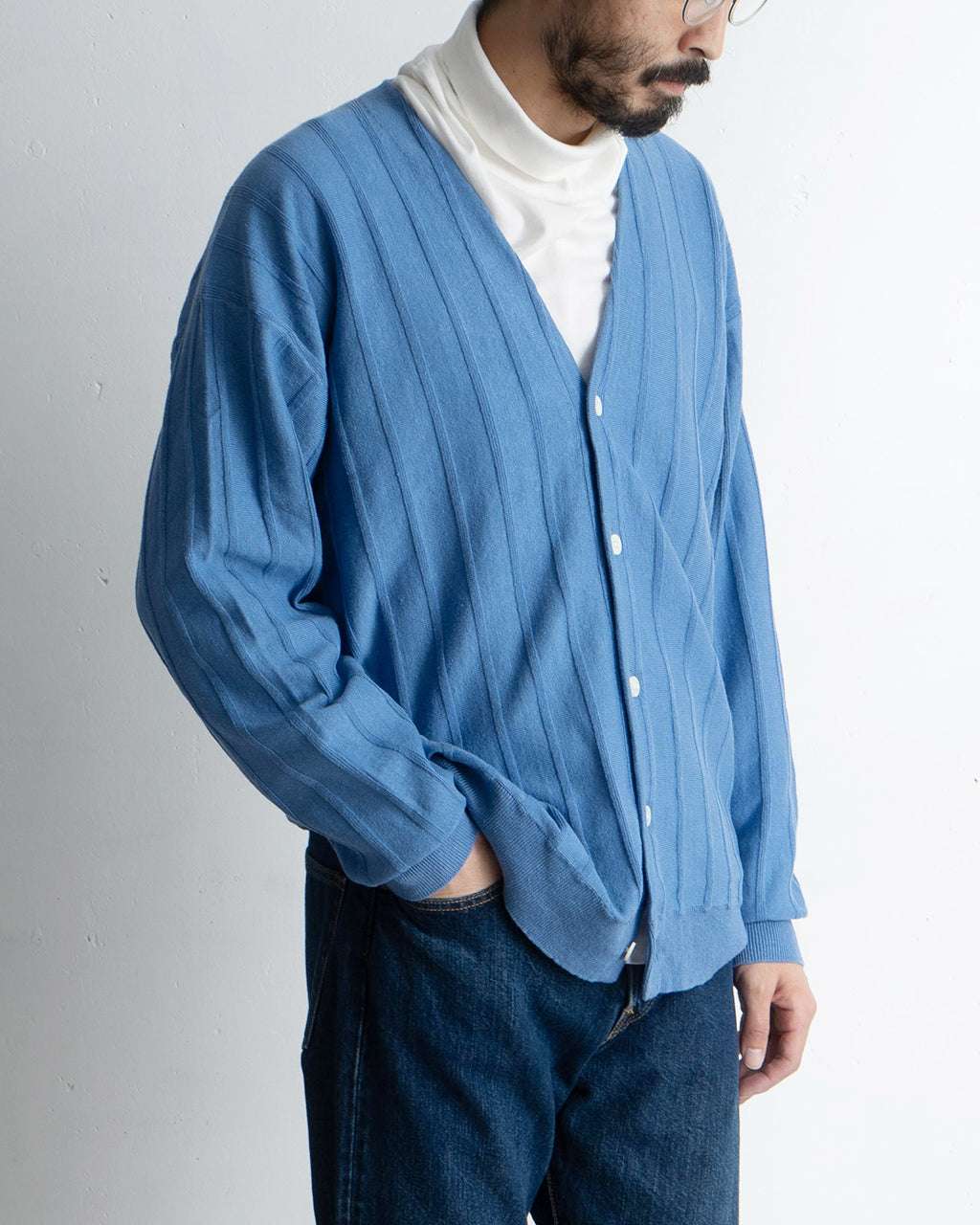 【アウトレット!50%OFF】RYETENDER カーディガン ストライプ リネン TAYLOR CARDIGAN R23-01-01-009