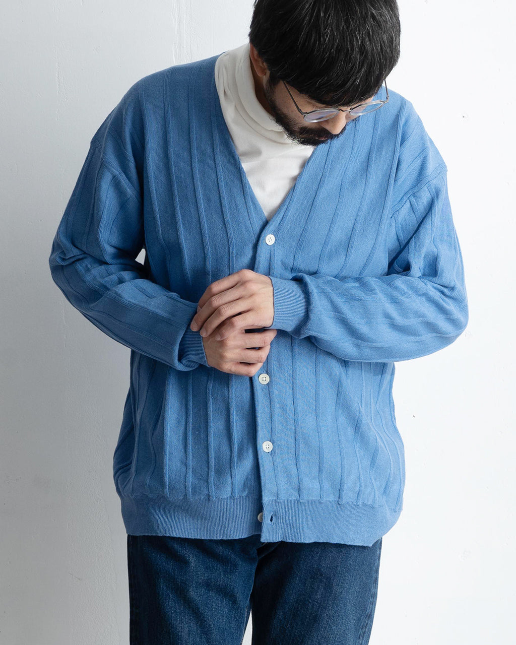 【アウトレット!50%OFF】RYETENDER カーディガン ストライプ リネン TAYLOR CARDIGAN R23-01-01-009