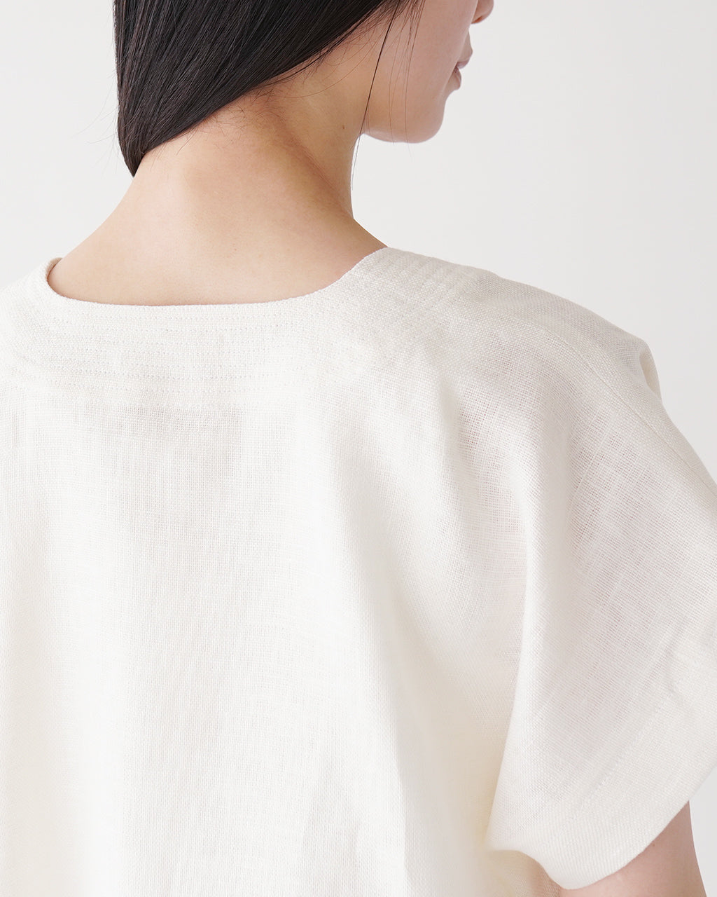 【SALE!20%OFF】リネンベスト RUSTIC LINEN TOP ラスティック クロップドトップ Vネック プルオーバー 麻 125218071