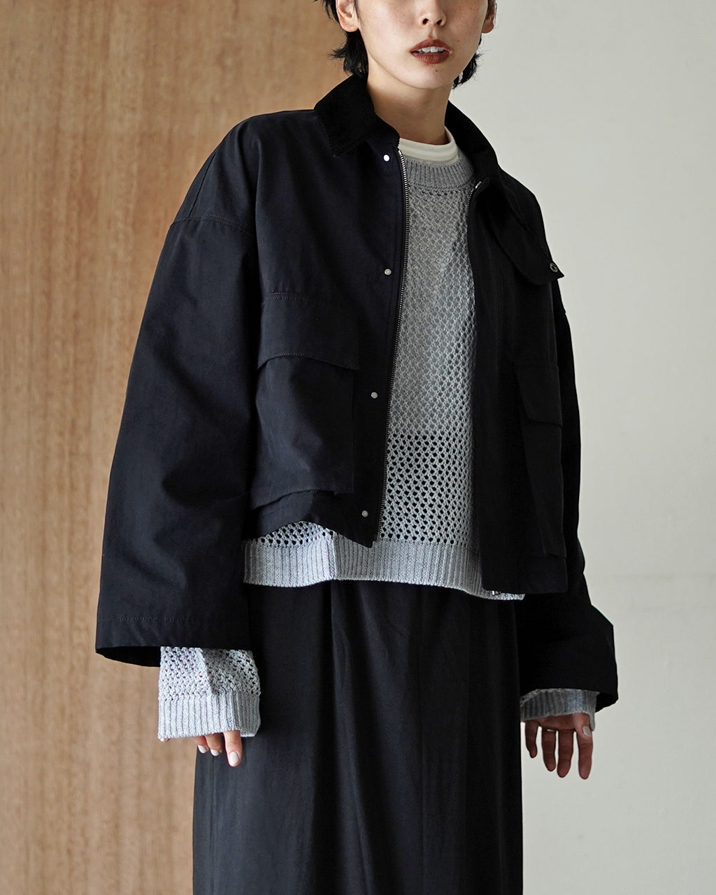 WAXED HIGH DENSITY CLOTH SHORT JACKET 125502031