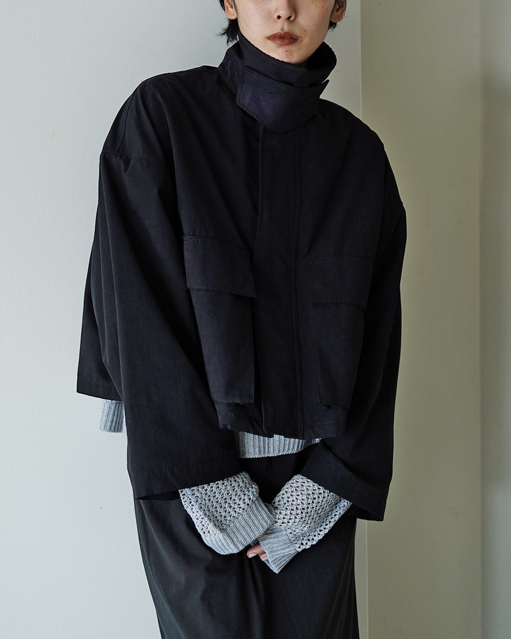 WAXED HIGH DENSITY CLOTH SHORT JACKET 125502031