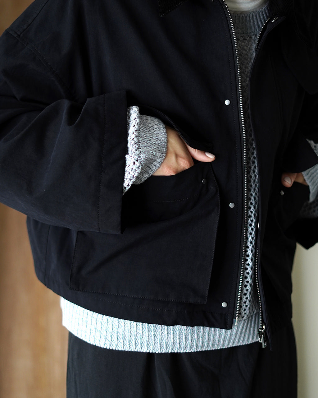 WAXED HIGH DENSITY CLOTH SHORT JACKET 125502031