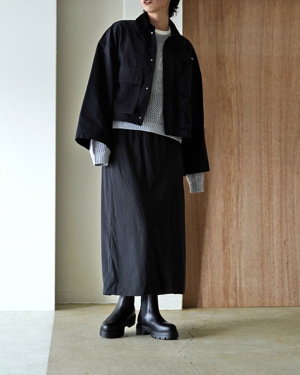 WAXED HIGH DENSITY CLOTH SHORT JACKET 125502031
