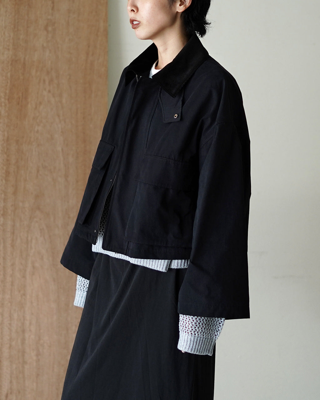 WAXED HIGH DENSITY CLOTH SHORT JACKET 125502031