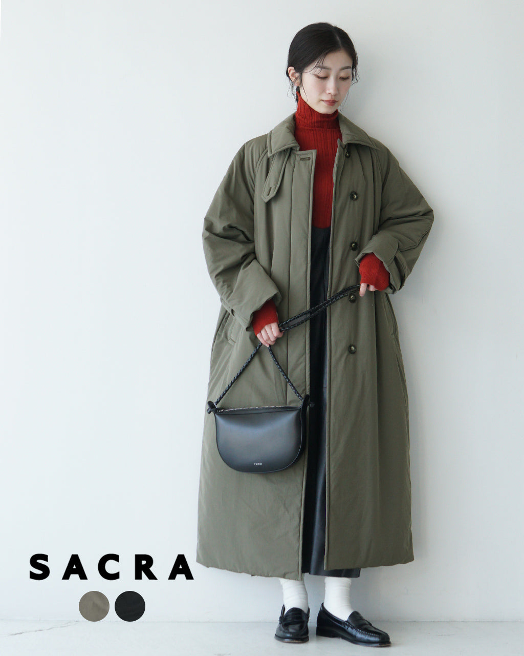 SACRA サクラ パディング タフタ コート PADDING TAFFETA COAT ロング ステンカラーコート 124600011【送