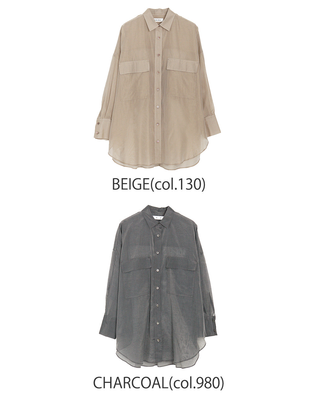 【SALE!20%OFF】プレミアム コットンシルク シャツ PREMIUM SILK COTTON SHIRT シアー ドルマンスリーブ ラウンドヘム 125116071
