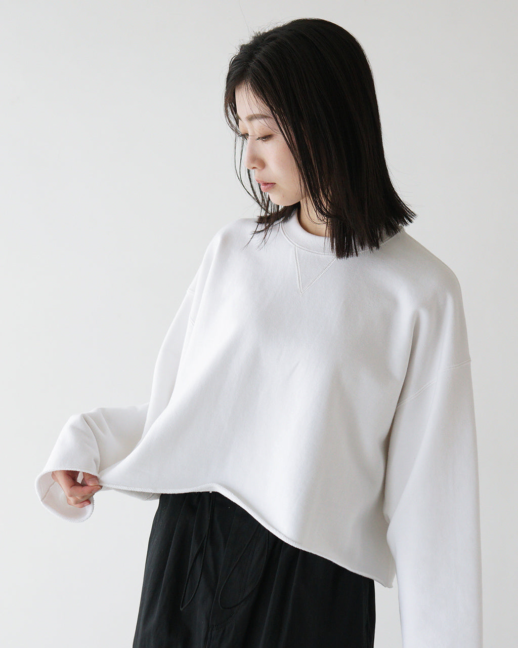 【SALE!20%OFF】クロップド丈 スウェット EXTRA FINE FLEECE CROPPED TOP エクストラ ファイン フリース トップス 125141091