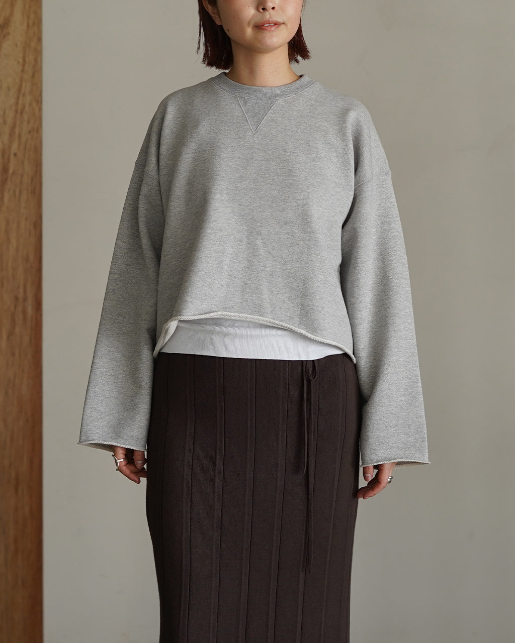 EXTRA FINE FLEECE CROPPED TOP 126141091