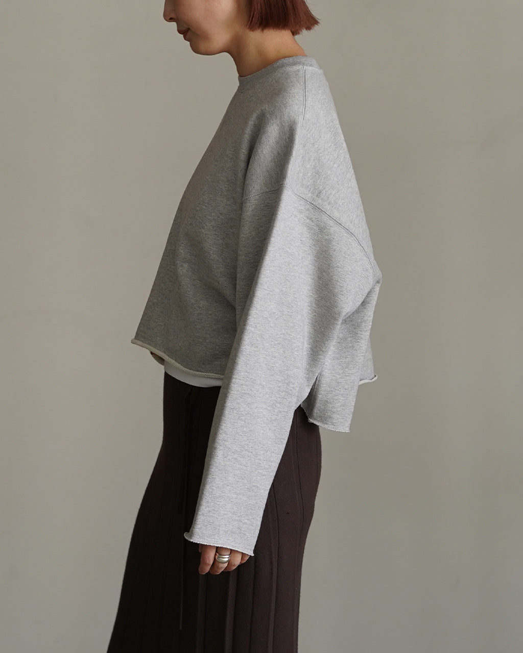 EXTRA FINE FLEECE CROPPED TOP 126141091