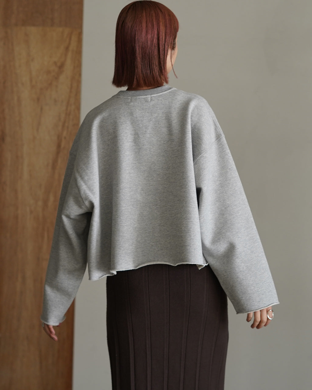 EXTRA FINE FLEECE CROPPED TOP 126141091