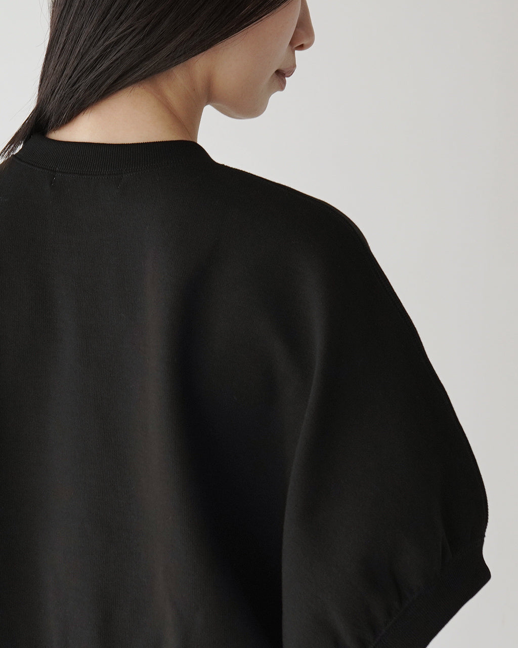 【SALE!20%OFF】カットソー 半袖 クロップド丈 DOUBLE KNITTED CLOTH TOP クルーネック ギャザースリーブ ショート丈 125144091