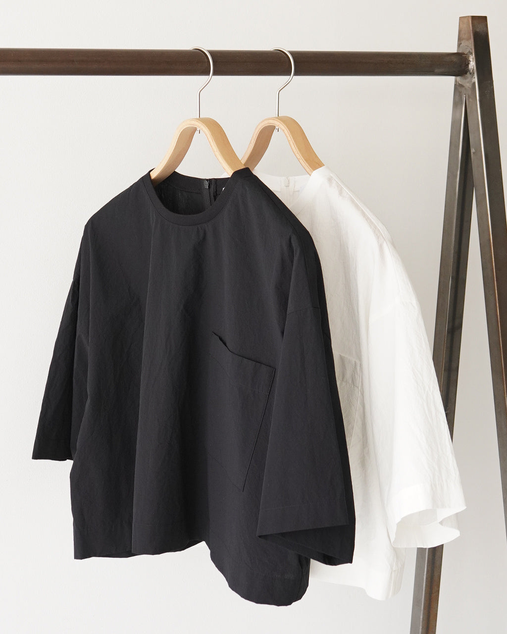 【SALE!20%OFF】クロップド丈 Tシャツ H.COUNT COTTON TUMBLE CROPPED TOP ポケットT プルオーバー 半袖 高密度コットン ワッシャー加工 125216071
