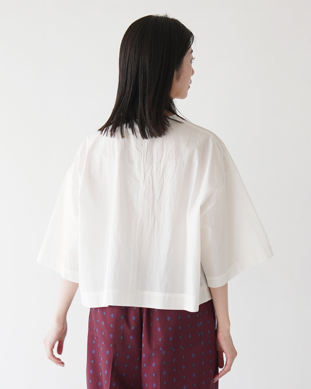 【SALE!20%OFF】クロップド丈 Tシャツ H.COUNT COTTON TUMBLE CROPPED TOP ポケットT プルオーバー 半袖 高密度コットン ワッシャー加工 125216071