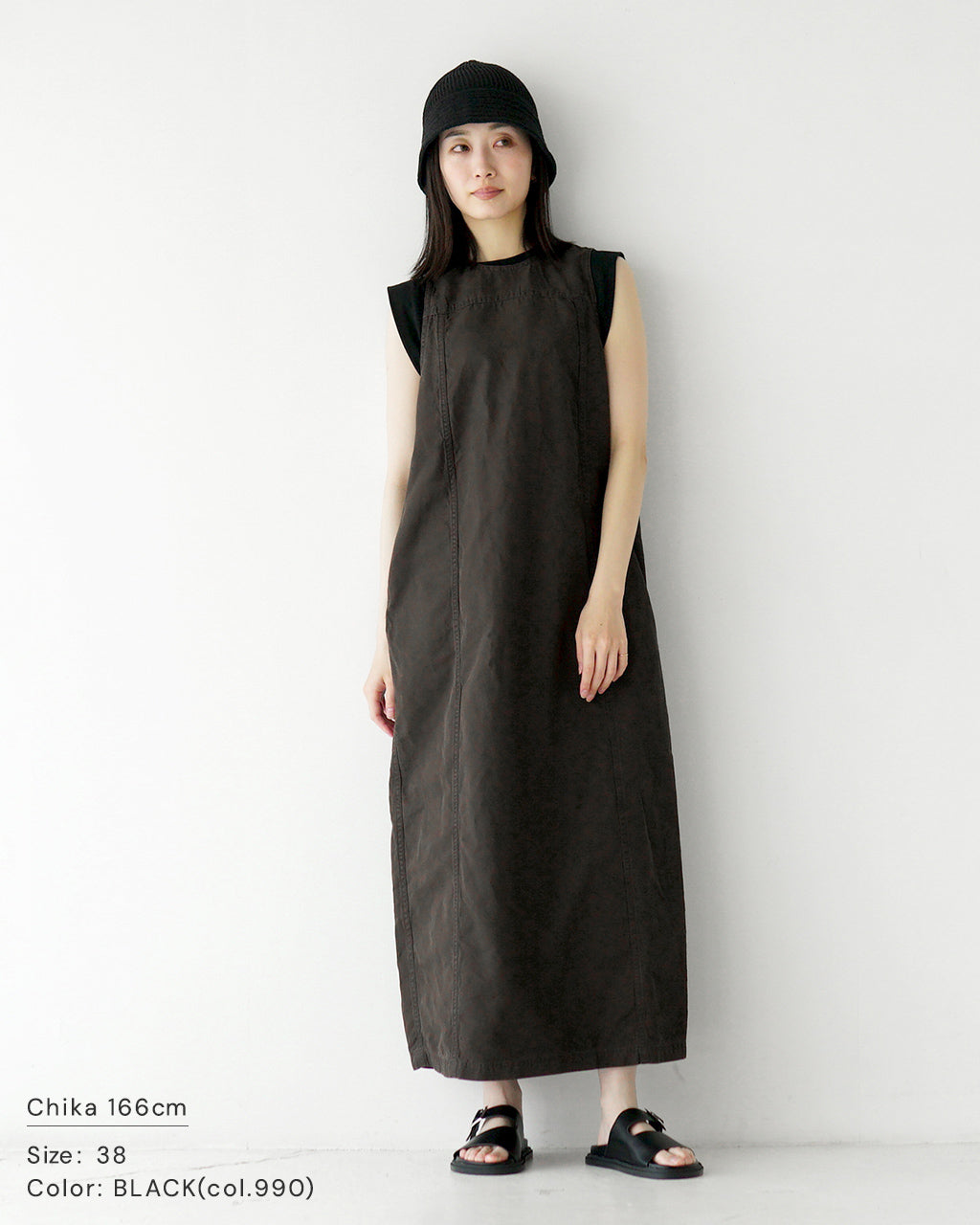 【SALE!30%OFF】ノースリーブ Tシャツ VINTAGE H.GRADE COTTON TOP コットン クルーネック スリット ラウンドヘム 125246091 体型カバー ドライタッチ 洗練シルエット