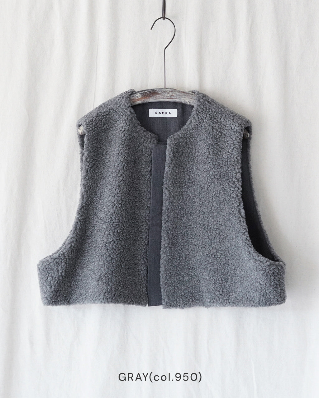 POODLE FUR SHORT GILET 125505061