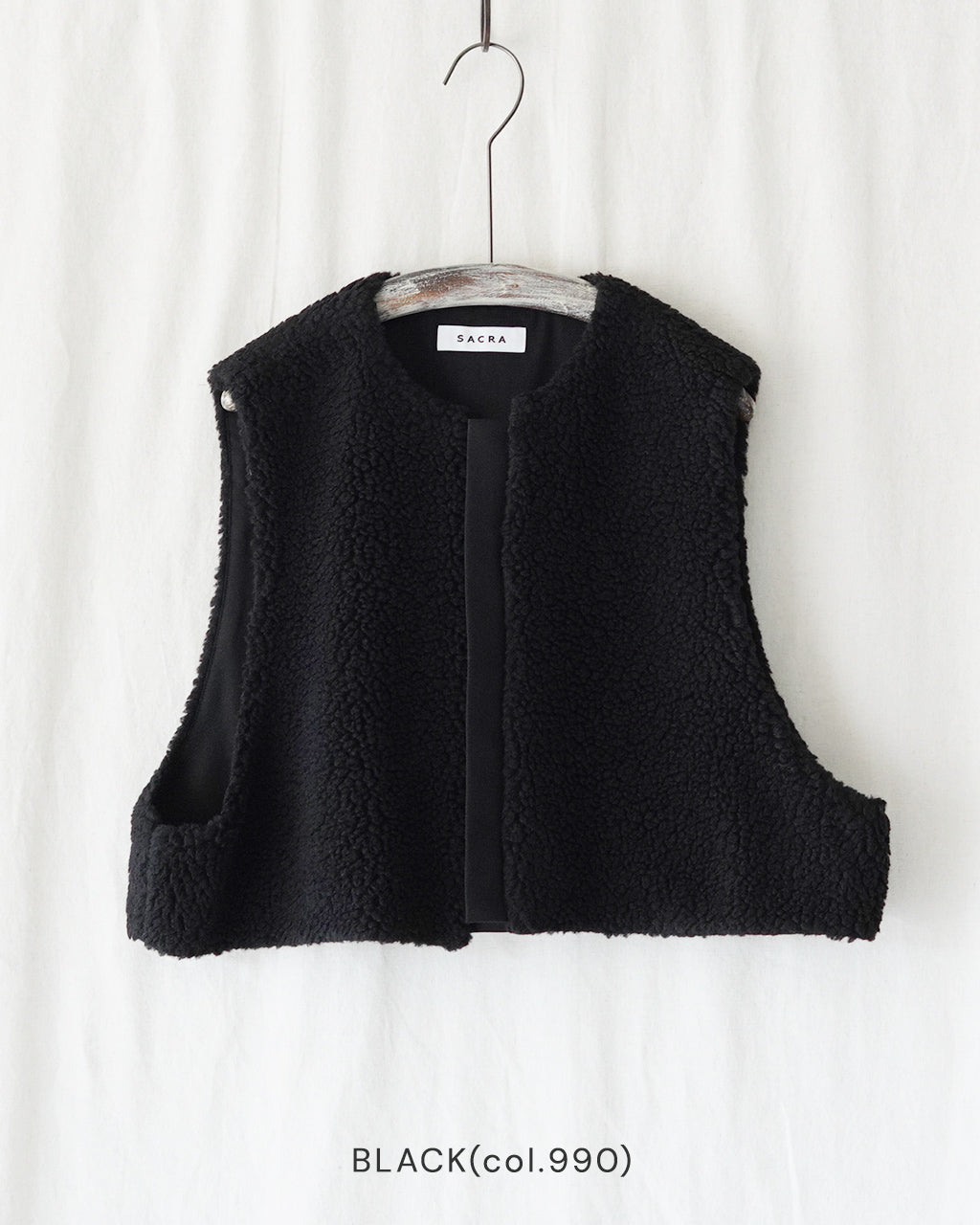 POODLE FUR SHORT GILET 125505061