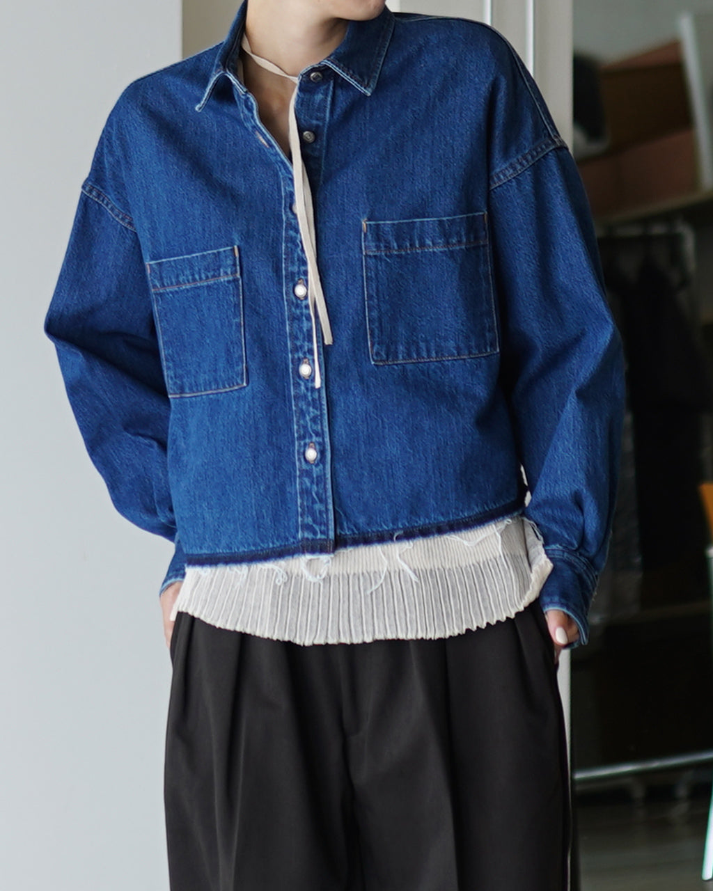 AUTHENTIC DENIM CROPPED SHIRT 125513071