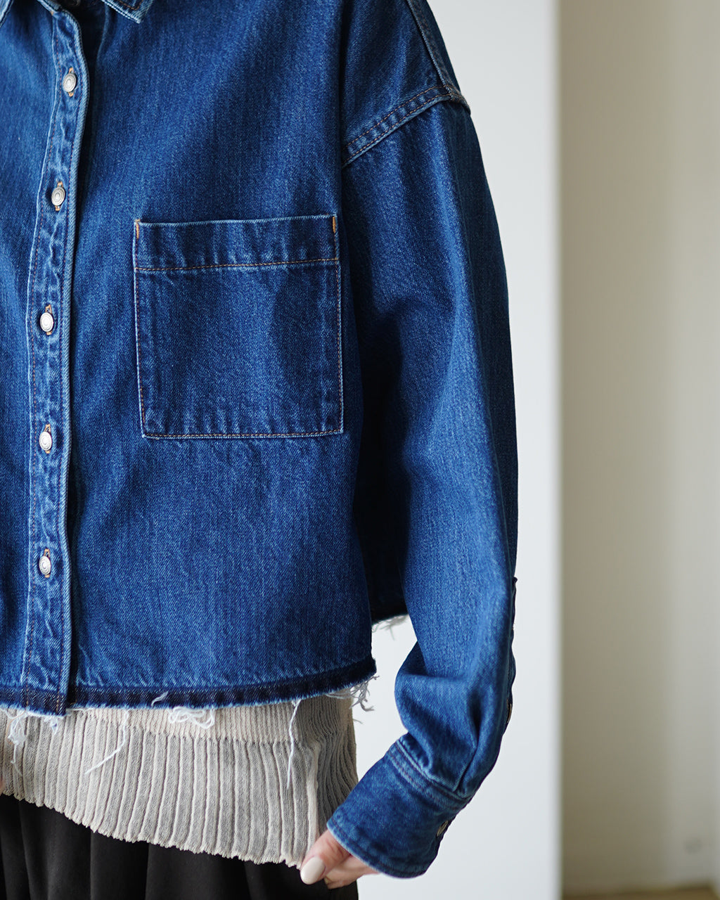 AUTHENTIC DENIM CROPPED SHIRT 125513071