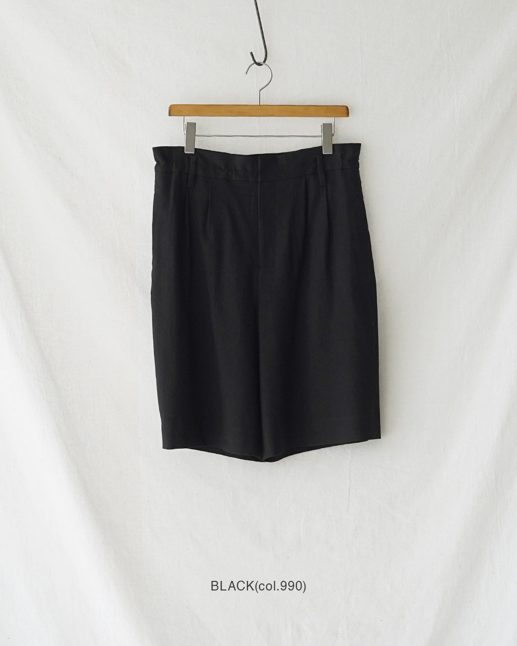 LINEN WOOL GABARDINE HALF PANTS 126101112