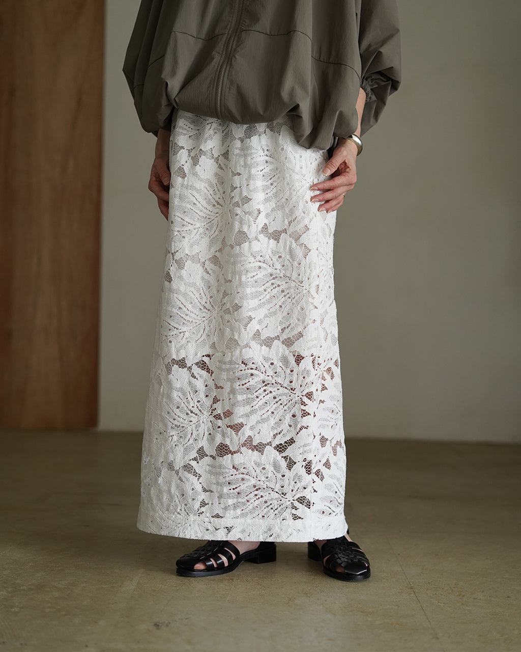 LEAF RASCHEL LACE SKIRT 126113122