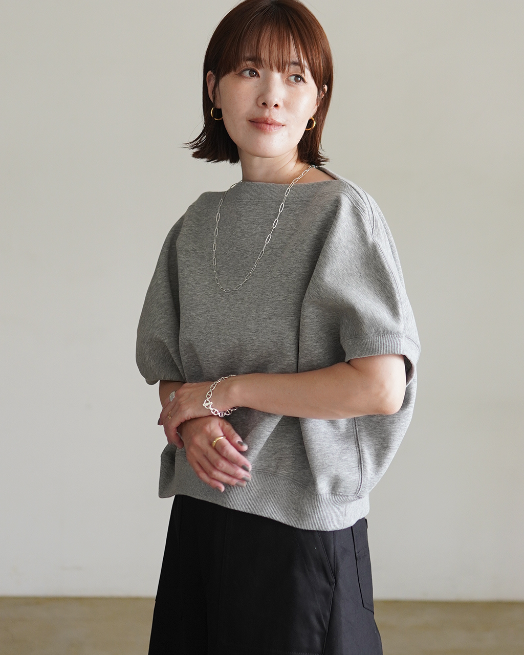 SACRA サクラ ダブルニットクロストップ レディース DOUBLE KNITTED